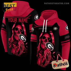 Custom Georgia Bulldogs Grim Reaper Red Black Hoodie