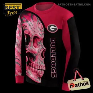 georgia bulldogs skull motif red black hoodie 4 tnsXt