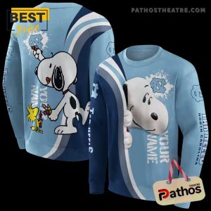 custom north carolina tar heels peeking snoopy light blue hoodie 5 Asaap