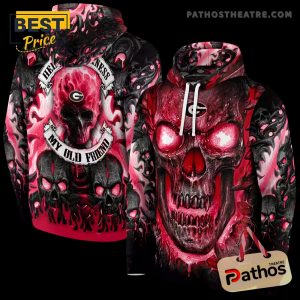 Georgia Bulldogs Demonic Skull Red Black Hoodie