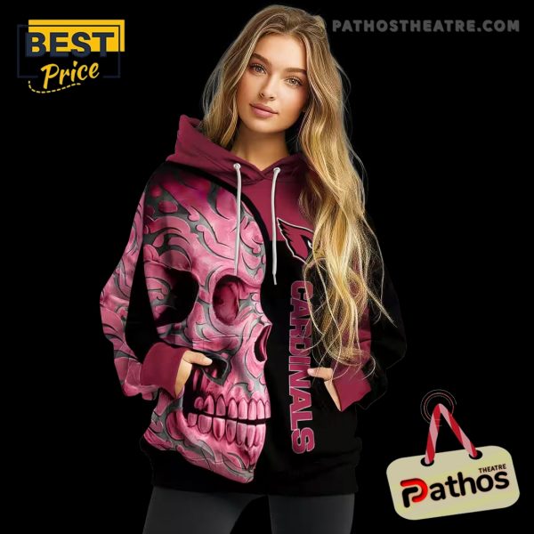 Arizona Cardinals Skull Motif Red Black Hoodie