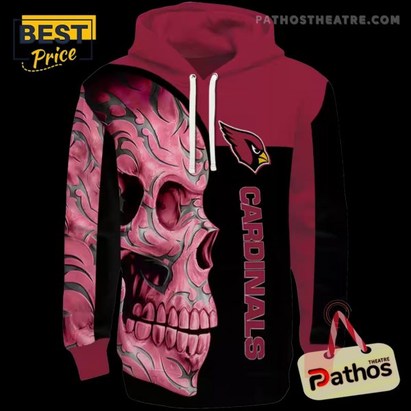 Arizona Cardinals Skull Motif Red Black Hoodie