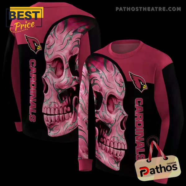 Arizona Cardinals Skull Motif Red Black Hoodie