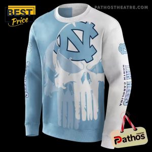 north carolina tar heels graphic punisher light blue white hoodie 4 7inDm