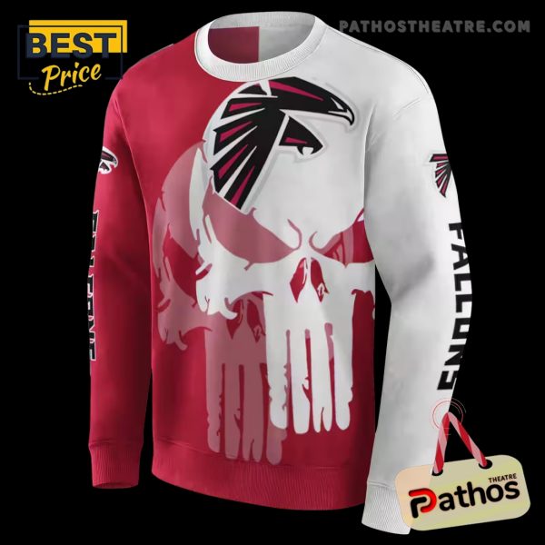 Atlanta Falcons Graphic Punisher Red White Hoodie