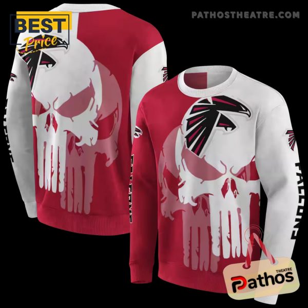 Atlanta Falcons Graphic Punisher Red White Hoodie