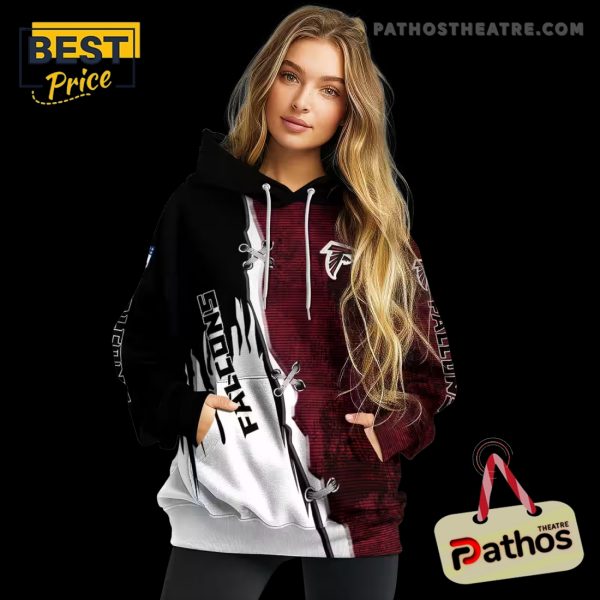 Atlanta Falcons Ripped Pattern Red Black White Hoodie