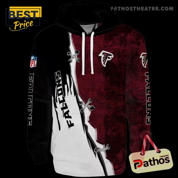 Atlanta Falcons Ripped Pattern Red Black White Hoodie