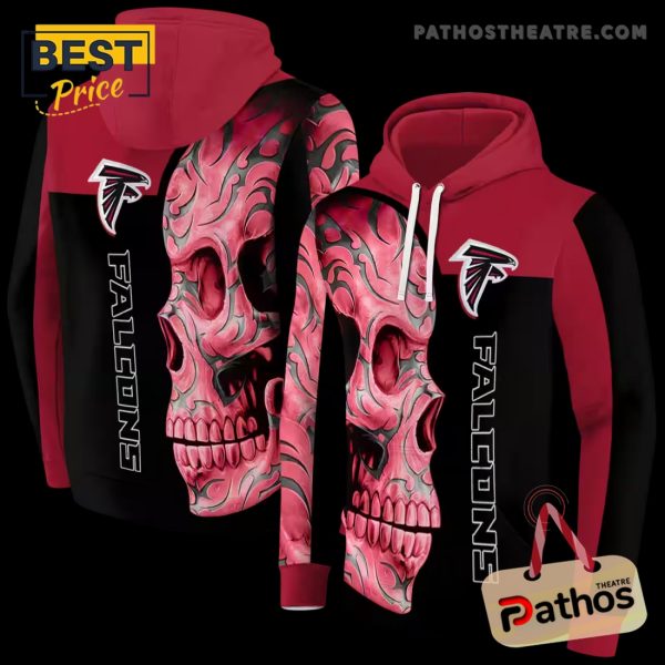 Atlanta Falcons Skull Motif Red Black Hoodie