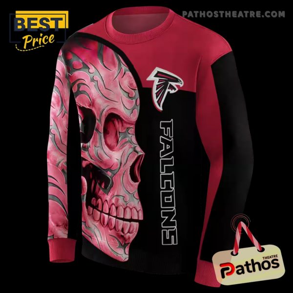 Atlanta Falcons Skull Motif Red Black Hoodie