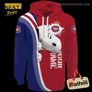 custom montreal canadiens peeking snoopy red hoodie 3 85HJL