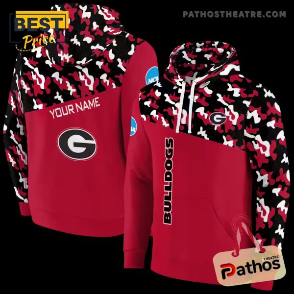 Custom Georgia Bulldogs Camo Pattern Red Hoodie