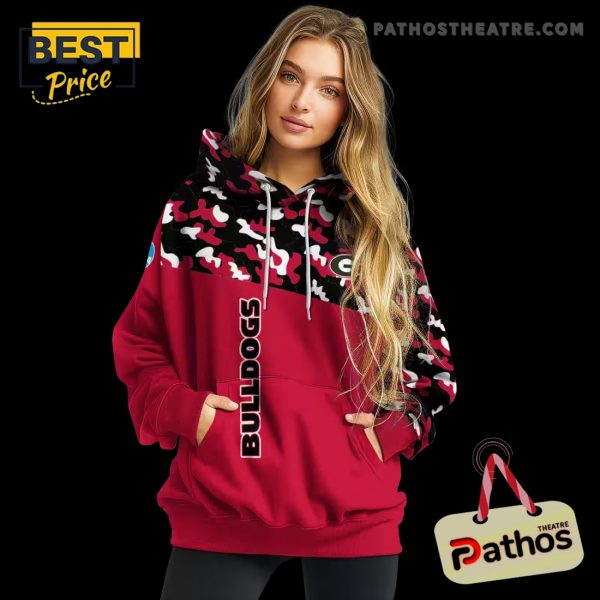 Custom Georgia Bulldogs Camo Pattern Red Hoodie