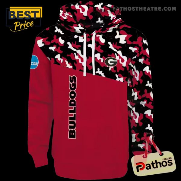 Custom Georgia Bulldogs Camo Pattern Red Hoodie