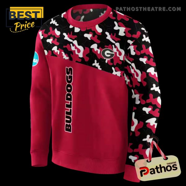 Custom Georgia Bulldogs Camo Pattern Red Hoodie