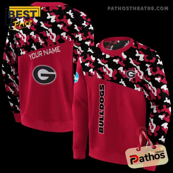 Custom Georgia Bulldogs Camo Pattern Red Hoodie