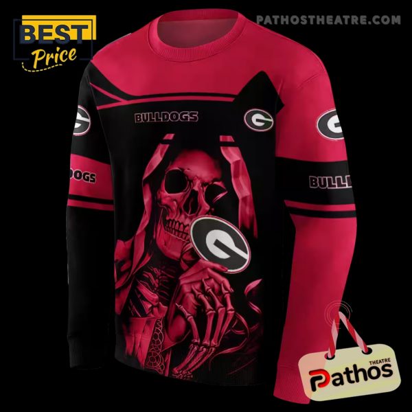 Custom Georgia Bulldogs Grim Reaper Red Black Hoodie