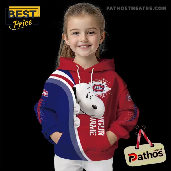 Custom Montreal Canadiens Peeking Snoopy Red Hoodie