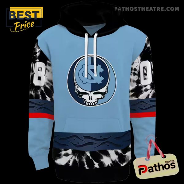 Custom North Carolina Tar Heels Grateful Vibes Light Blue Hoodie