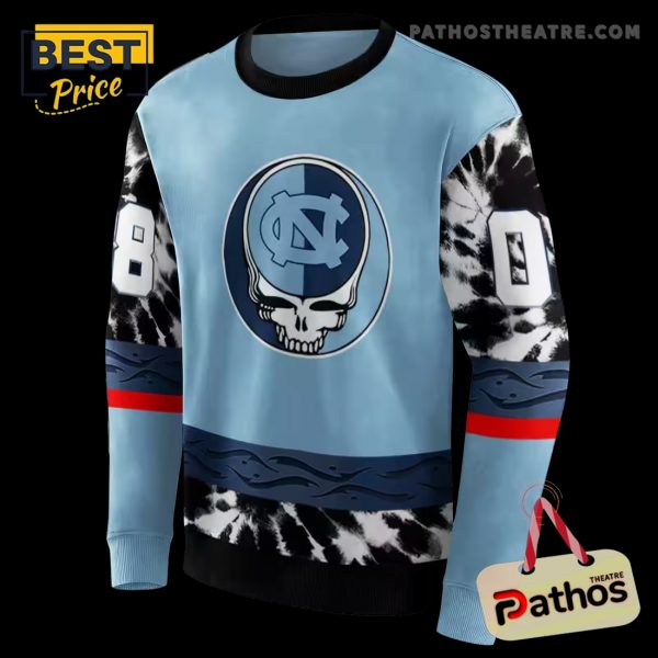 Custom North Carolina Tar Heels Grateful Vibes Light Blue Hoodie