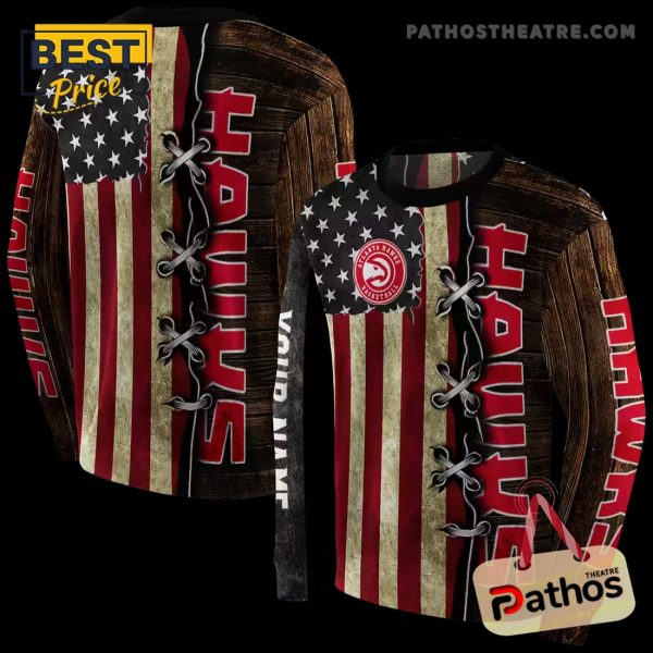 Customized Atlanta Hawks American Pride Hoodie