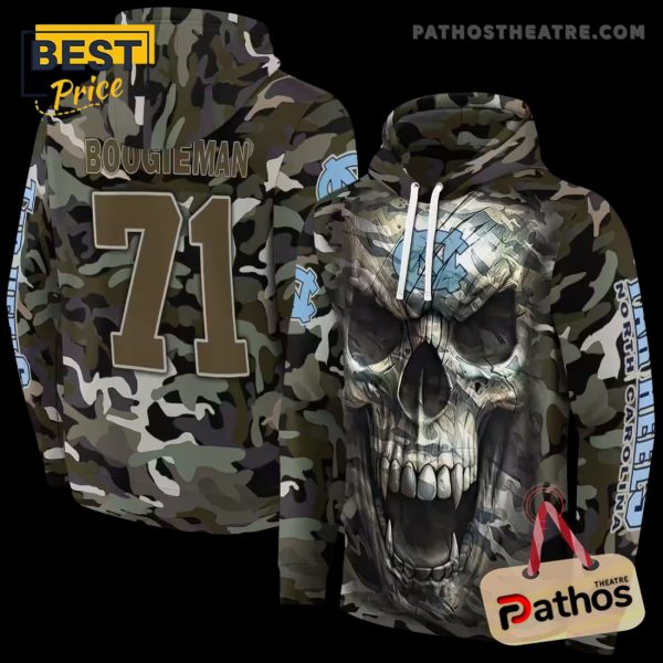 Customized North Carolina Tar Heels Camo Skull Hoodie