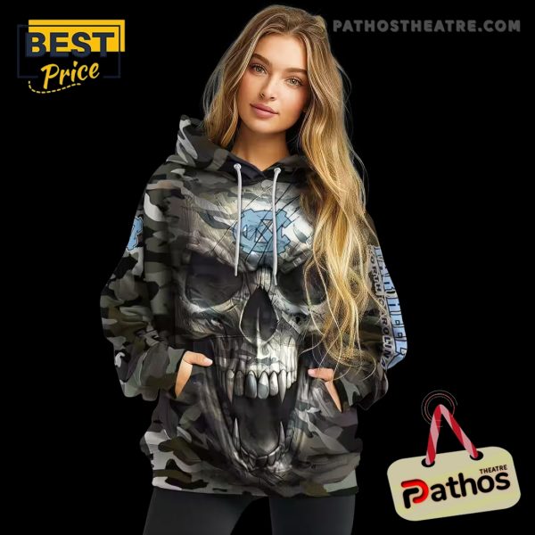 Customized North Carolina Tar Heels Camo Skull Hoodie