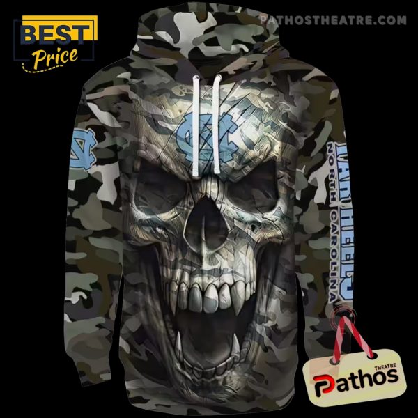 Customized North Carolina Tar Heels Camo Skull Hoodie