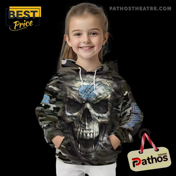 Customized North Carolina Tar Heels Camo Skull Hoodie