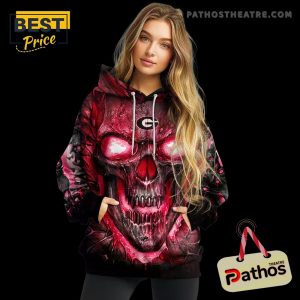 georgia bulldogs demonic skull red black hoodie 2 yCMMn