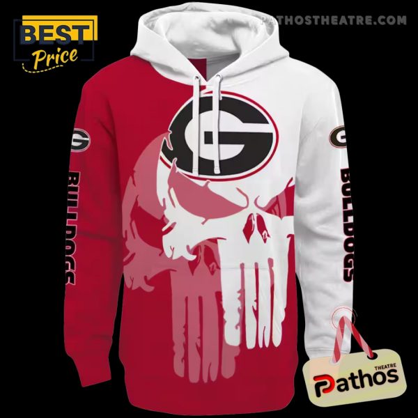 Georgia Bulldogs Graphic Punisher Red White Hoodie