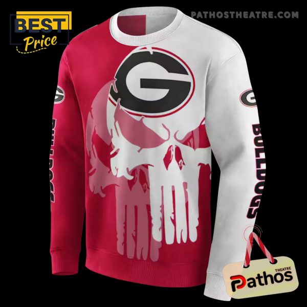 Georgia Bulldogs Graphic Punisher Red White Hoodie