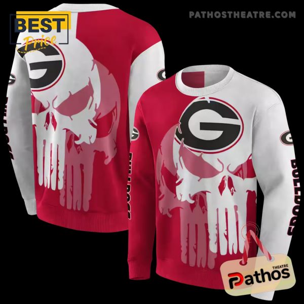 Georgia Bulldogs Graphic Punisher Red White Hoodie