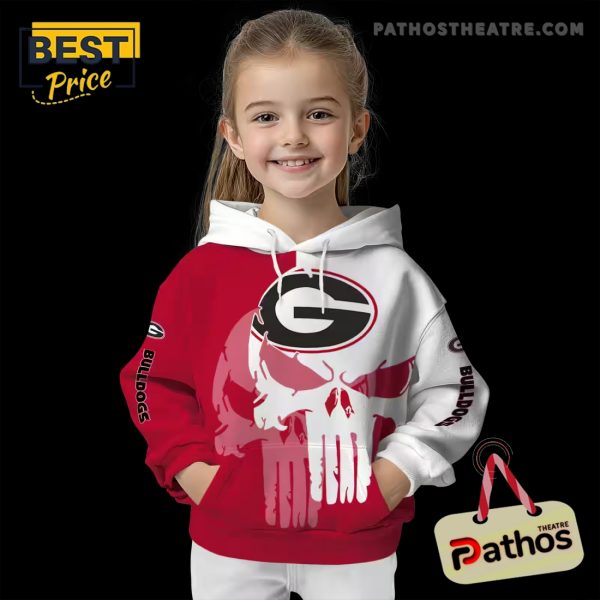 Georgia Bulldogs Graphic Punisher Red White Hoodie