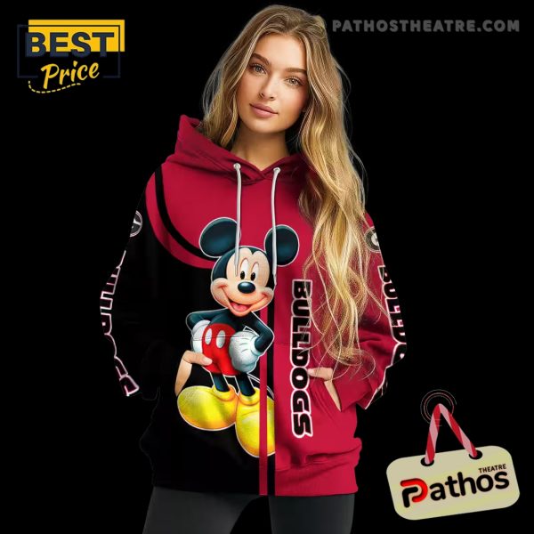 Georgia Bulldogs Mickey Mouse Red Black Hoodie