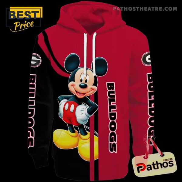 Georgia Bulldogs Mickey Mouse Red Black Hoodie