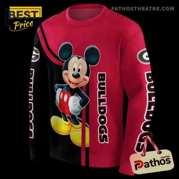 Georgia Bulldogs Mickey Mouse Red Black Hoodie