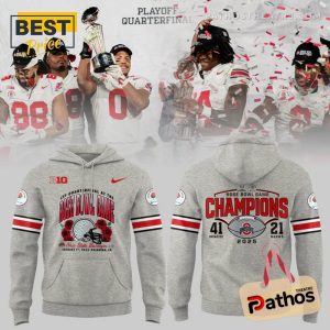 Ohio State Football Rose Bowl Champions Grey Hoodie And Pants