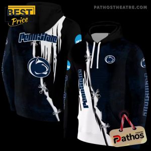 Penn State Nittany Lions Ripped Pattern Blue Black White Hoodie