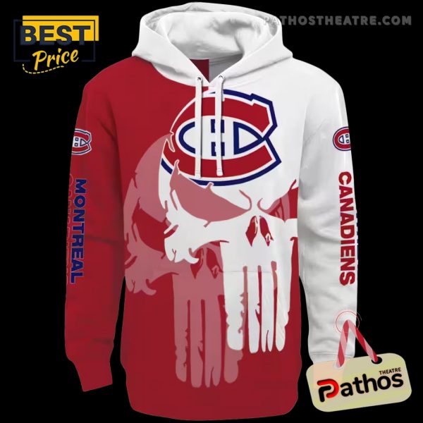 Montreal Canadiens Graphic Punisher Red White Hoodie