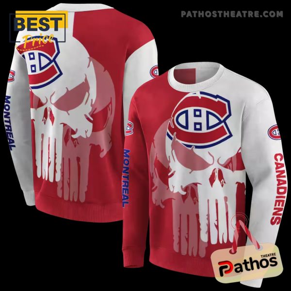 Montreal Canadiens Graphic Punisher Red White Hoodie