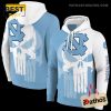 North Carolina Tar Heels Graphic Punisher Light Blue White Hoodie