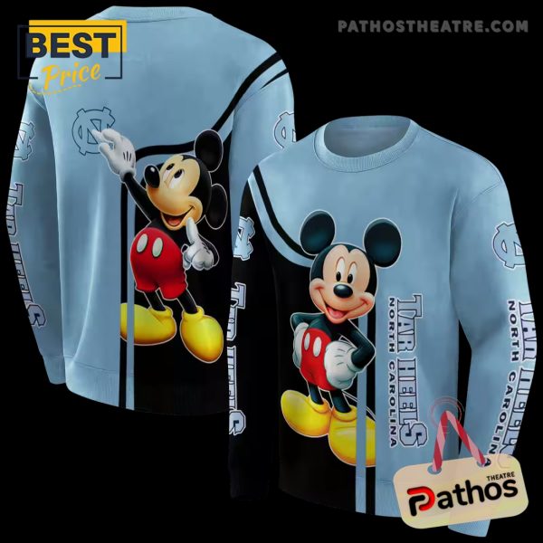 North Carolina Tar Heels Mickey Mouse Light Blue Black Hoodie