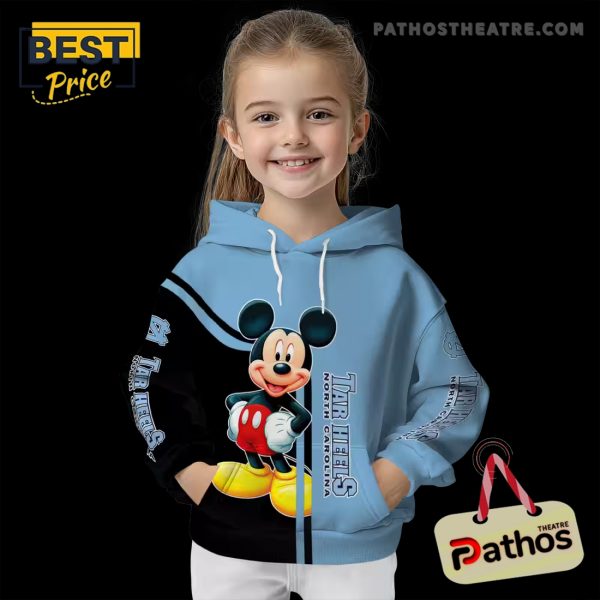 North Carolina Tar Heels Mickey Mouse Light Blue Black Hoodie