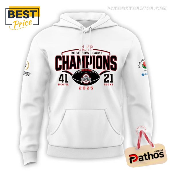 Ohio State Buckeyes White 2025 Rose Bowl Hoodie And Pants