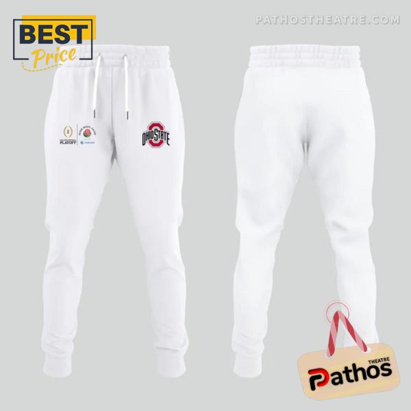 Ohio State Buckeyes White 2025 Rose Bowl Hoodie And Pants