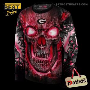 georgia bulldogs demonic skull red black hoodie 4 dC9ec