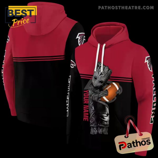 Personalized Atlanta Falcons Baby Groot Red Black Hoodie