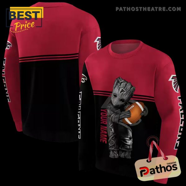 Personalized Atlanta Falcons Baby Groot Red Black Hoodie