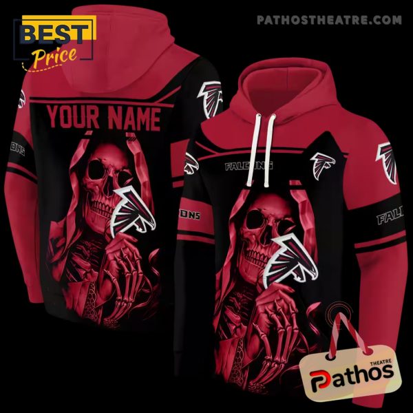 Personalized Atlanta Falcons Grim Reaper Red Black Hoodie